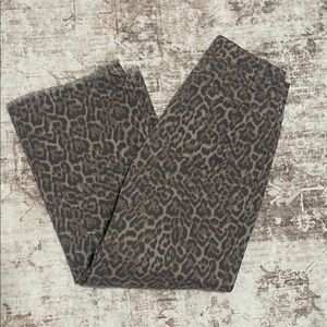 Leopard Print Wide Leg Jeans